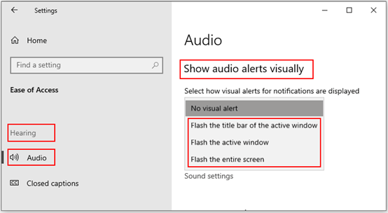 Display audio alerts